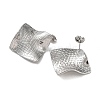 Non-Tarnish 304 Stainless Steel Textured Square Ear Studs for Women EJEW-P234-12P-2