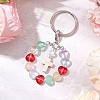 Glass & Synthetic Turquoise & Synthetic Moonstone Keychain KEYC-JKC01031-2