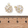 Brass Pave Clear Cubic Zirconia Charms CU-CBAD360-08G-04-3
