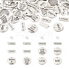 72Pcs 12 Style Tibetan Style Alloy Pendants with 100Pcs Iron Jump Rings FIND-PJ0001-19-3