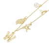 Bohemian Summer Beach Style 18K Gold Plated Shell Shape Initial Pendant Necklaces IL8059-23-1