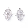 Brass Micro Pave Cubic Zirconia Pendants ZIRC-G156-01P-1