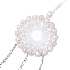 Acrylic Woven Net/Web with Feather Pendant Decorations HJEW-JM02352-03-3