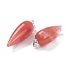 Cherry Quartz Glass Pointed Pendants G-F705-01Q-P-3