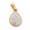 Polymer Clay Rhinestone Pendant STAS-P314-03G-1