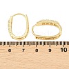 Square with Oval Brass Micro Pave Clear Cubic Zirconia Hoop Earrings EJEW-D348-08G-3