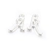 Silver Color Plated Alloy Letter Pendants PALLOY-J718-01S-3