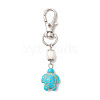 Tortoise & Round Synthetic Turquoise Pendant Decoration HJEW-JM02295-01-1