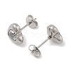 Ion Plating(IP) 304 Stainless Steel Heart Stud Earrings EJEW-C099-13M-02-3