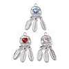 Rack Plating Alloy Rhinestone Pendants PALLOY-F311-19P-1