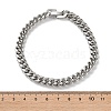 304 Stainless Steel Cuban Link Chain Bracelets for Men BJEW-Z081-01P-02-5