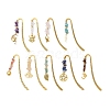 9Pcs Natural Mixed Gemstone Chips Beads and Alloy Pendant Bookmark AJEW-JK00348-1