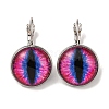 Dragon Eye Glass Leverback Earrings with Brass Earring Pins EJEW-Q798-01C-1