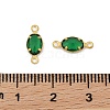 Golden Tone Brass K9 Glass Connector Charms KK-K295-01G-05-3