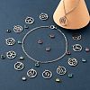 24Pcs 2 Styles 303 Stainless Steel Flat Round Rhinestone Charms & 304 Stainless Steel Ring with Twelve Constellations Pendants STAS-LS0001-20P-6