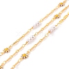 Handmade Brass Oval & Enamel Flower Link Chain CHC-C019-03-1