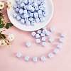 20Pcs Blue Cube Letter Silicone Beads 12x12x12mm Square Dice Alphabet Beads with 2mm Hole Spacer Loose Letter Beads for Bracelet Necklace Jewelry Making JX434R-3