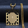 304 Stainless Steel Rectangle Pendant Necklaces NJEW-S007-12G-1