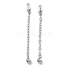 Brass Enamel ABS Imtation Pearl End with Chain KK-B129-27P-03-1