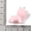 Flocking Resin Cute Kitten Pendants MACR-P043-K02-3