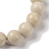 10mm Round Natural Fossil  Braided Bead Bracelets BJEW-C067-01C-26-3