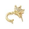 Brass Micro Pave Clear Cubic Zirconia Twister Clasps KK-P293-02A-G-2