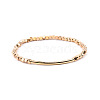 Gold-tone Miyuki Elastic Crystal Beaded Bracelet with Acrylic Tube Beads ST1039680-1