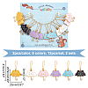 Alloy Enamel Cat Umbrella Pendant Locking Stitch Markers HJEW-PH01882-2