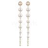 2 Pairs Shell Pearl Tassel Stud Earrings for Women EJEW-JE06195-3