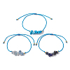 3Pcs 3 Styles Gemstone Braided Bead Bracelets BJEW-JB11146-01-4