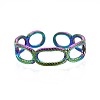 304 Stainless Steel Oval Wrap Cuff Ring RJEW-N038-093-2