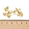 Flower Brass & Plastic Imitation Pearl Stud Earrings EJEW-A121-03G-3