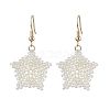 Snowflake Braided Glass Seed Bead Dangle Earrings EJEW-JE05868-1