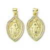 Brass Micro Pave Clear Cubic Zirconia Pendants KK-H472-50A-G-1