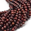 Natural Brecciated Jasper Round Beads Strands G-P075-14-8mm-1