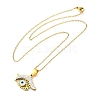 304 Stainless Steel Crystal Rhinestone Evil Eye Pendant Cable Chain Necklaces NJEW-Q002-03G-2