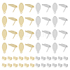 Unicraftale 80Pcs 2 Color 304 Stainless Steel Oval Stud Earring Findings STAS-UN0046-15-1