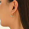 Twist Brass Hoop Earrings for Women UG4037-2