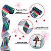 2Rolls 2 Styles Stripe Pattern Printed Polyester Grosgrain Ribbon OCOR-TA0001-37L-11