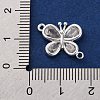 Brass Pave Clear Cubic Zirconia Connector Charms KK-Z066-09S-3