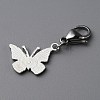 Butterfly Alloy Enamel Pendant Decoration HJEW-WH0042-73B-2