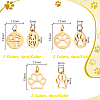 24Pcs 6 Styles Dog Paw Print Shape Stainless Steel Pendants FIND-GA0007-25-2