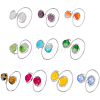 10Pcs Natural Persian Jade & Yellow Jade Cuff Rings RJEW-UN00055-1