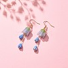 Plastic 3D Flower Long Dangle Earrings EJEW-JE04936-03-2