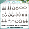 4 Sets 4 Style Tibetan Style Alloy Geometry Dangle Earrings for Women EJEW-AN0003-86-2