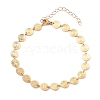 Brass Flat Round Link Chain Anklet AJEW-AN00404-1