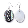 Black Lip Shell & Abalone Shell/Paua Shell Dangle Earrings EJEW-K081-03B-2