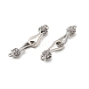 Rack Plating Brass Micro Pave Clear Cubic Zirconia Fold Over Clasps KK-S384-15P-2