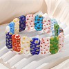 Handmade Millefiori Lampwork Beaded Stretch Bracelets for Men Women BJEW-G738-01C-14-1