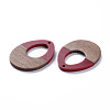 Opaque Resin & Walnut Wood Pendants RESI-T035-37A-3